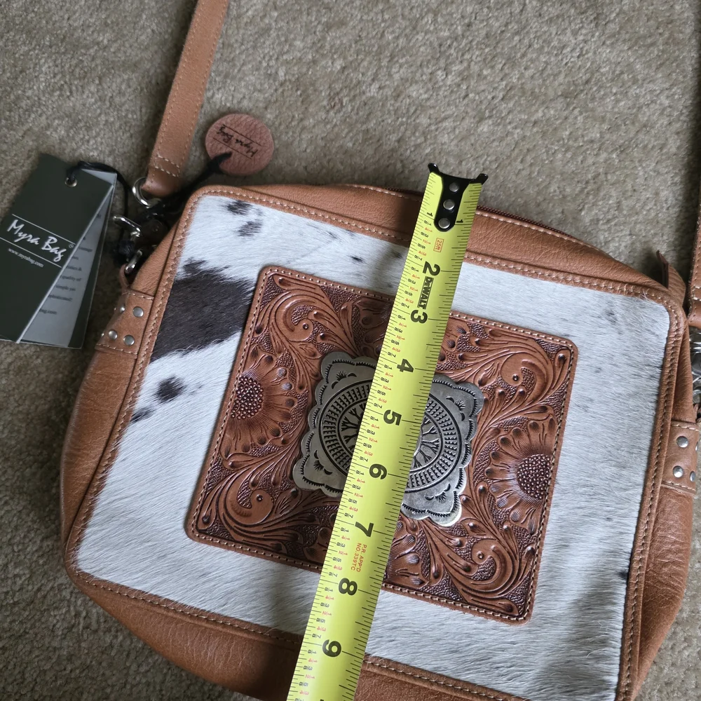 Myra Bags Leather and Cowhide Crossbody Nwt - Picture 5 of 6